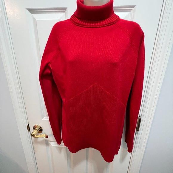 Athleta rmedium red turtle neck sweater - Picture 4 of 6